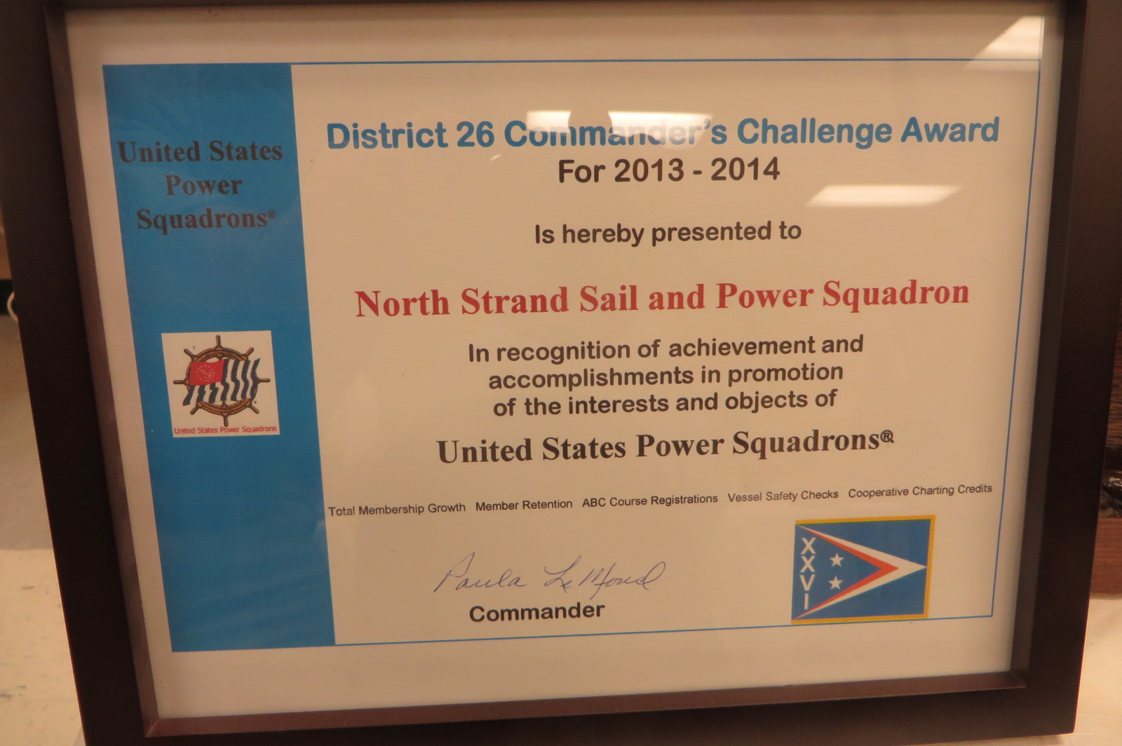 2014 D/C Challenge Award Certificate