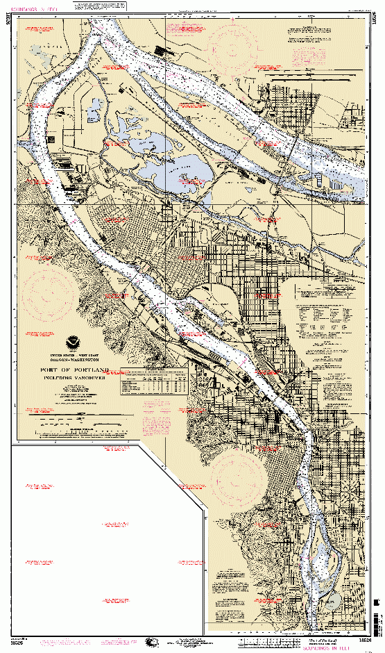 large image of chart of the Port of Portland